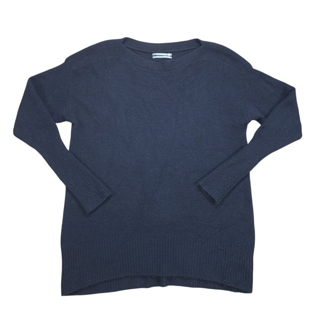 Anthropologie Merino Wool Blend Oversized Crewneck Sweater Women Size S Black.